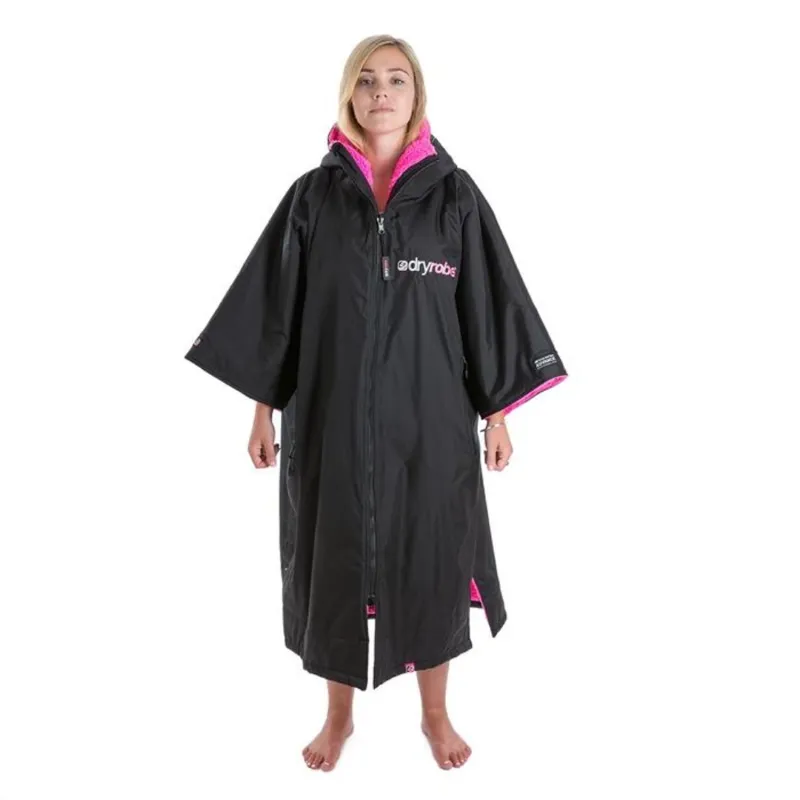 Dryrobe Advance S/S Outdoor Changing Robe in Black / Pink